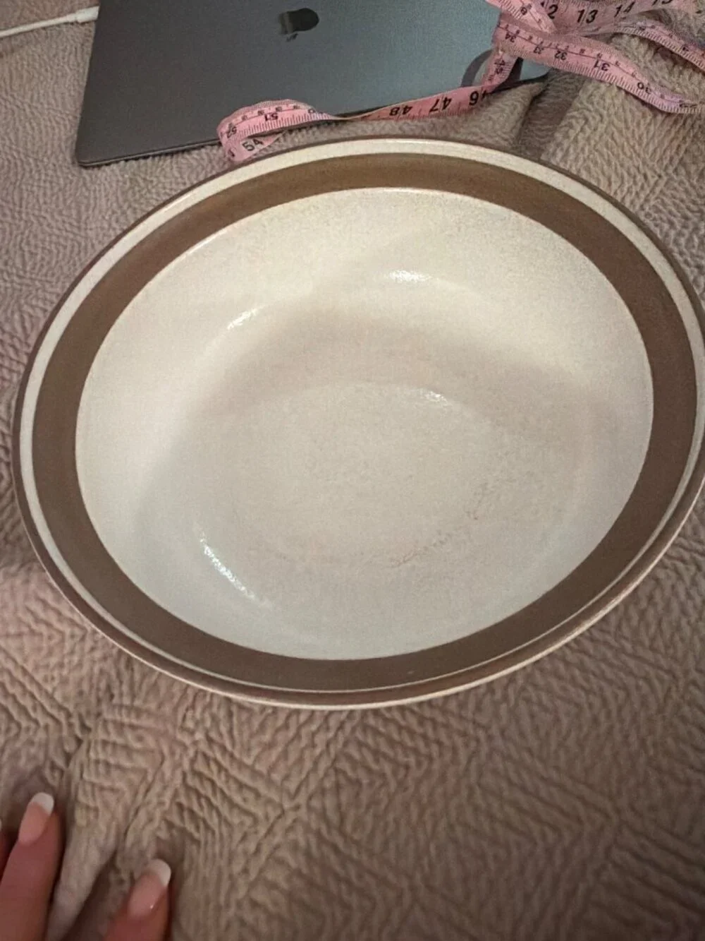 Heath Ceramics Set of 2 Serving Bowl Cream Brown Handmade Stoneware USA